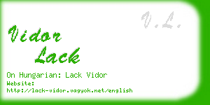 vidor lack business card